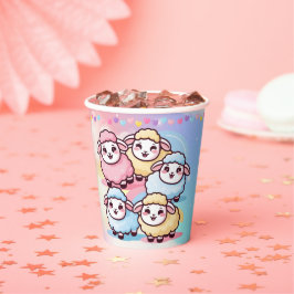 Gobelets En Papier Cute Kawaii Little Lamb Baby Shower