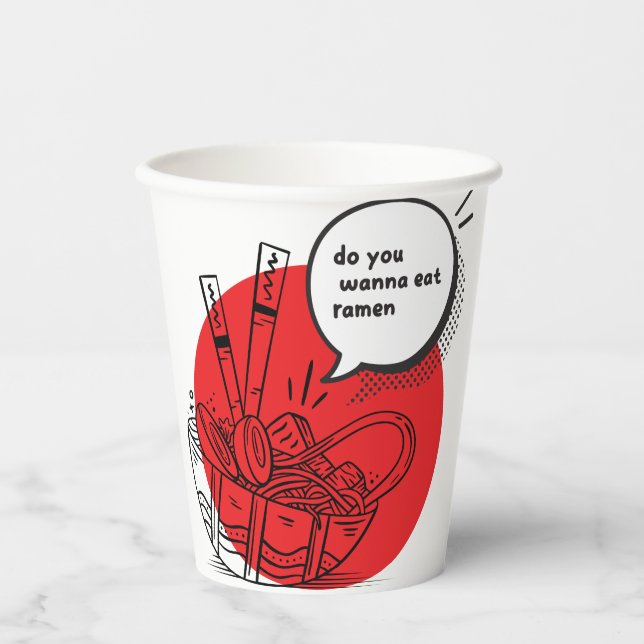 Gobelets En Papier Cute Kawaii Ramen - Funny Japanese Food  (Recto)