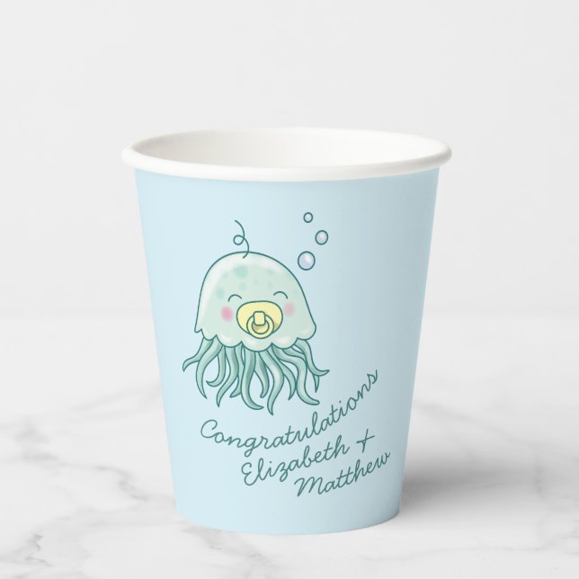 Gobelets En Papier Cute méduse Baby shower Kawaii (Recto)
