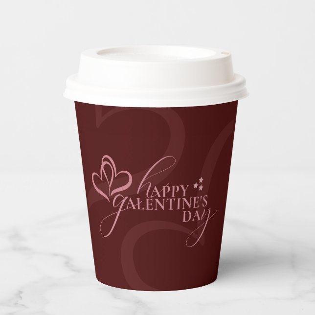Gobelets En Papier Cute Minimal Modern Chic Script Galentines Day  (Recto)