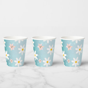 Gobelets En Papier Cute Modern Daisy Fleur de lys Rustique transparen