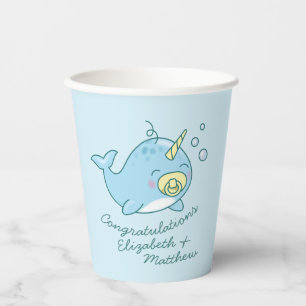 Gobelets En Papier Cute Narwhal Baby shower Kawaii