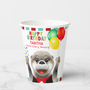 Gobelets En Papier Cute Otter à Tuxedo Parti Anniversaire de enfant