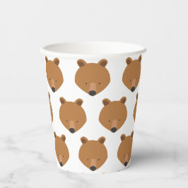 Gobelets En Papier Cute ours visage Motif animal