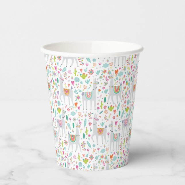 Gobelets En Papier Cute Pastel Llama Motif (Gauche)