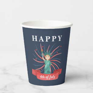 Gobelets En Papier Cute Patriotique Rouge Blanc Et Bleu 4 juillet