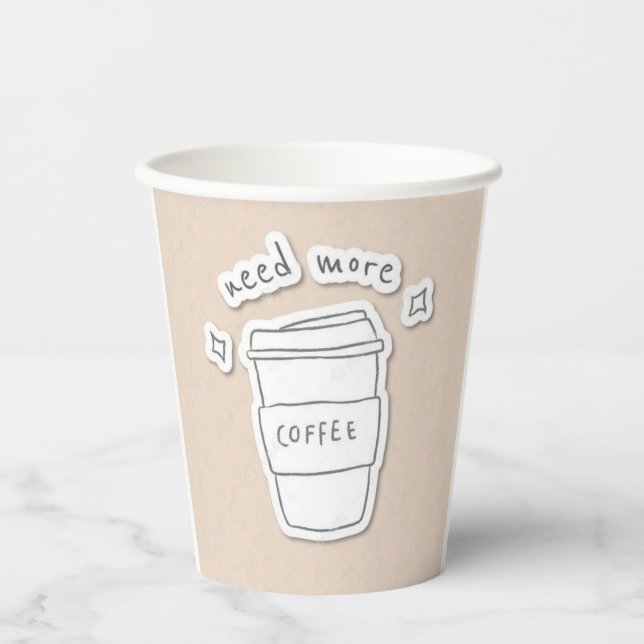 Gobelets En Papier Cute Tasses À Café Disposables Avec Couvercles (Recto)
