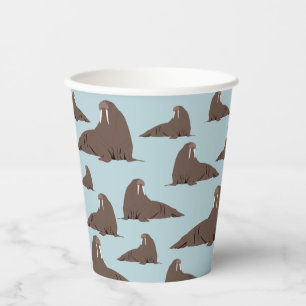Gobelets En Papier Cute Walrus Motif
