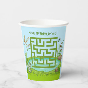 Gobelets En Papier Cuvettes en papier d'anniversaire de grenouilles e