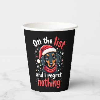 Gobelets En Papier Dachshund Santa On The Naughty List Dachshund Chri