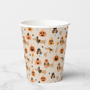 Gobelets En Papier Dachshunds en Halloween Costumes Motif