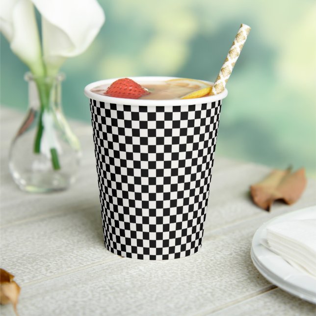 Gobelets En Papier Damier (Insitu)