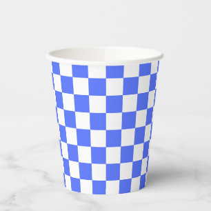 Gobelets En Papier Damier saphir classique visuel