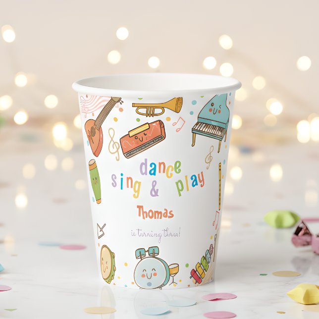 Gobelets En Papier Danse chanter et jouer anniversaire de enfant (Créateur téléchargé)