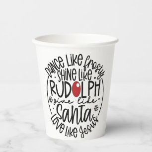 Gobelets En Papier Dansez comme Frosty Brillez comme Rudolph Noël