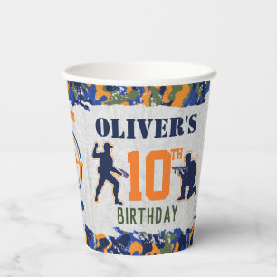 Gobelets En Papier Dart Soldiers Camo Militaire Anniversaire