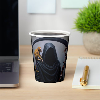 Gobelets En Papier Décès avec un singe