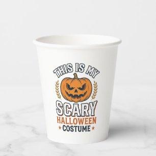 Gobelets En Papier Déguisement Halloween Épouvantable Citrouille Vect