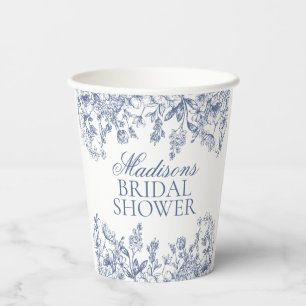 Gobelets En Papier Déjeuner de mariage floral vintage chinoiserie ble