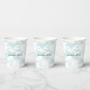 Gobelets En Papier Dentelle blanche rose de menthe