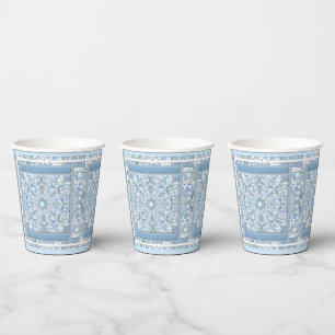 Gobelets En Papier Dentelle en céramique bleu clair