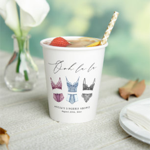 Gobelets En Papier Dentelle française lingerie douche de mariage