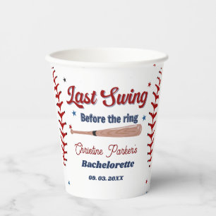Gobelets En Papier Dernier balancement avant la bague Baseball Bachel