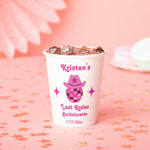 Gobelets En Papier Dernier Rodeo Pink Disco Cowgirl Bachelorette
