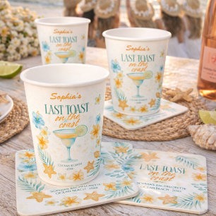 Gobelets En Papier Dernière Toast de la Côte pour la Bachelorette de