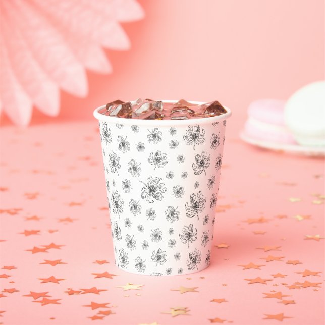 Gobelets En Papier Des pivoines graphiques. (Insitu)