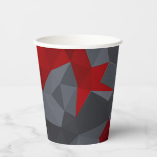 Gobelets En Papier Des triangles gris, rouges disposés aléatoirement.