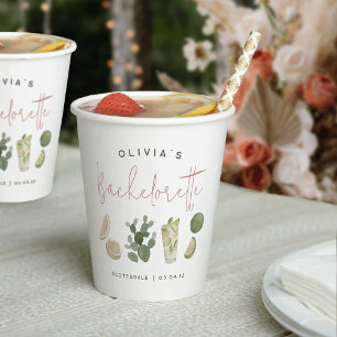 Gobelets En Papier Desert Boho Personnalisé Bachelorette Party
