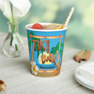 Gobelets En Papier Design de barre Tiki - Personnaliser