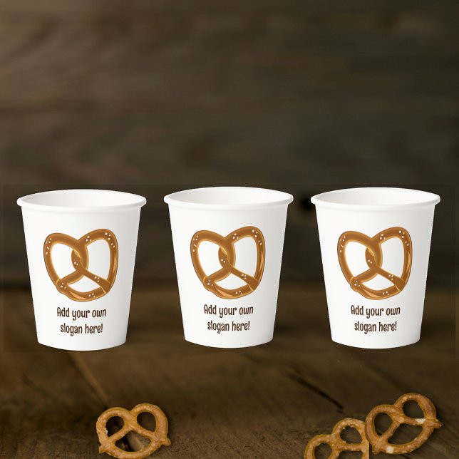 Gobelets En Papier Design Pretzel - Twist de pain allemand - Votre te (Créateur téléchargé)