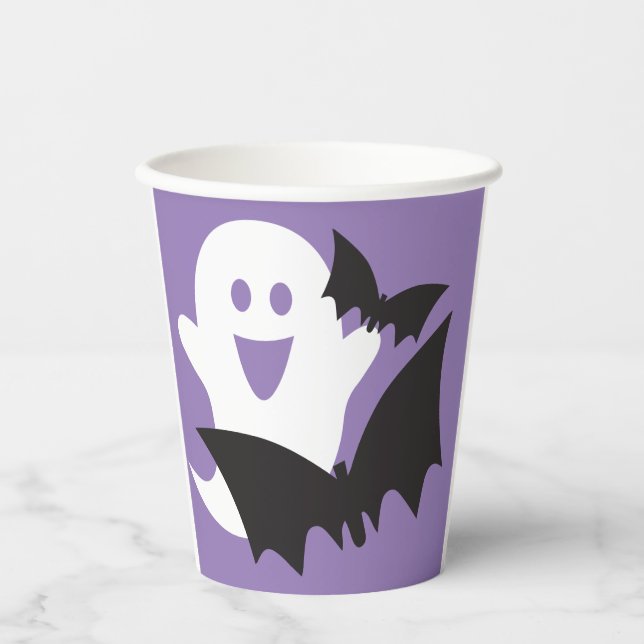 Gobelets En Papier Designer Halloween ! Bateaux et fantômes (Recto)