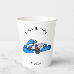 Gobelets En Papier dessin animé de Kart racing