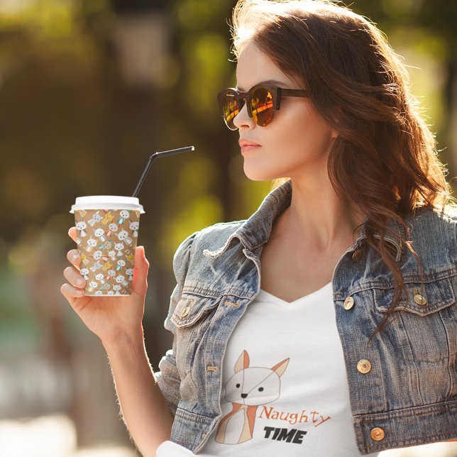 Gobelets En Papier Dessin animé Renard Multicolor (multicolor wild animal fox kids,adult party stationery, birthday party use and throw paper cups)