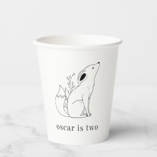 Gobelets En Papier Dessin de ligne Fox