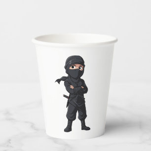 Gobelets En Papier Dessin Ninja Guerriers Garçons fête d'anniversaire