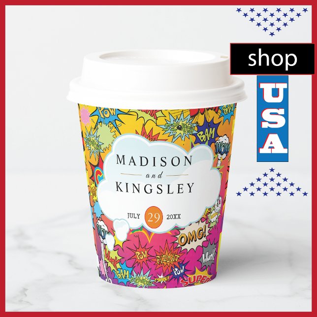 Gobelets En Papier Dessin Pop 💥 Graffiti 🎨 Mariage (Créateur téléchargé)