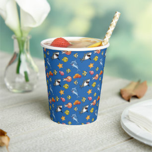 Gobelets En Papier Dessin sous la mer Animaux Party tasse de papier