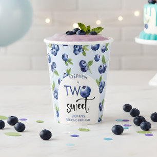Gobelets En Papier Deux anniversaire de enfant de bleuets doux