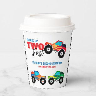 Gobelets En Papier Deux Camion Monster Rapide 2e anniversaire