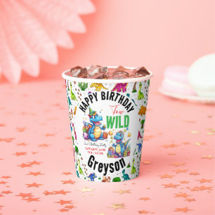 Gobelets En Papier Deux Dino Wild Party Boy Dinosaur 2e anniversaire