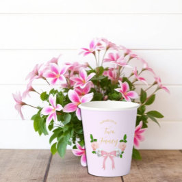 Gobelets En Papier Deux Fancy Bow Floral Anniversaire