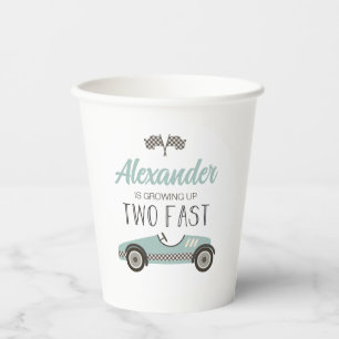 Gobelets En Papier Deux Fast blue Race Car Anniversaire