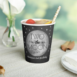 Gobelets En Papier Deux La Lune 2e Anniversaire