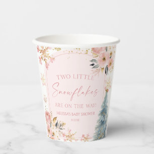 Gobelets En Papier Deux petits flocons de neige Baby shower jumeaux d