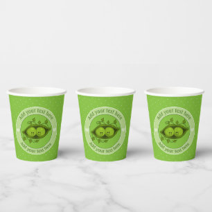 Gobelets En Papier Deux petits pois dans une cosse personnalisés
