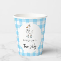 Deux sots Oie Bleu Anniversaire
